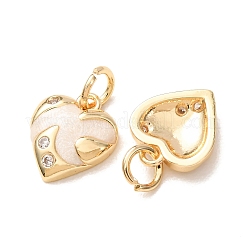 Valentine's Day Brass Micro Pave Clear Cubic Zirconia with Enamel Charms&nbsp;CU-K002-48G-M