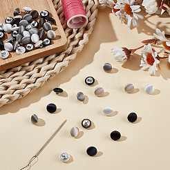 96Pcs 6 Colors 1-Hole Cloth Buttons&nbsp;BUTT-BC0001-09