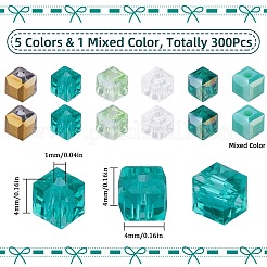 300Pcs 6 Colors Electroplate Glass Beads&nbsp;EGLA-SC0001-36A
