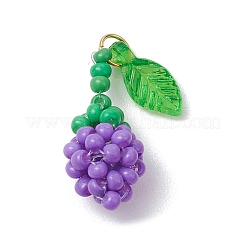 Glass Seed Beaded Rose Pendants&nbsp;PALLOY-MZ00627