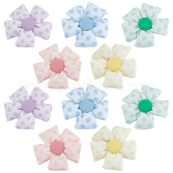 10Pcs 5 Colors Polyester Flower&nbsp;DIY-CY0002-59