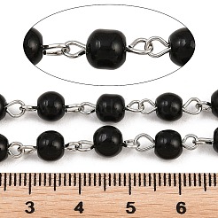 Brass Handmade Faceted Glass Beaded Chains&nbsp;sgCHC-SZ0001-04B