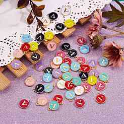 120Pcs 12 Colors Golden Plated Alloy Charms&nbsp;ENAM-SZ0001-64V