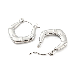 Non-Tarnish Chunky Rhombus 304 Stainless Steel Hoop Earrings for Women&nbsp;EJEW-C067-02P