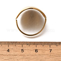 Oval 304 Stainless Steel Cuff Rings for Women&nbsp;LS-RJEW-G339-01G