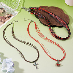 6Pcs 3 Colors 1MM Polyester&Cotton Waxed Cord 5-Strand Necklace Making&nbsp;MAK-TA0001-36B