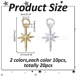 20Pcs 2 Colors Brass Pendants&nbsp;KK-HY0004-13