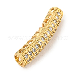 Brass Micro Pave Clear Cubic Zirconia Beads&nbsp;KK-G493-12G-01