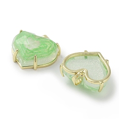 Real 18K Gold Plated Brass Pave Faceted Resin Pendants&nbsp;KK-R161-07G