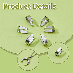 100Pcs 201 Stainless Steel Snap on Bails&nbsp;STAS-DC0017-35