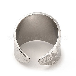 Non-Tarnish 304 Stainless Steel Textured Wide Open Cuff Ring for Women&nbsp;LS-RJEW-E070-01P