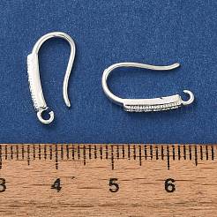 Rack Plating Brass Micro Pave Clear Cubic Zirconia Earring Hooks&nbsp;KK-A231-07S