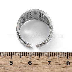 304 Stainless Steel Open Cuff Rings for Women&nbsp;RJEW-F174-04P