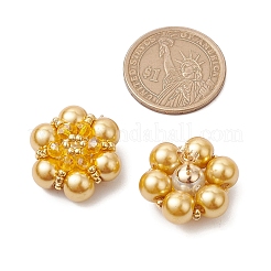 Glass Seed Beads Flower Stud Earrings&nbsp;EJEW-MZ00349-03