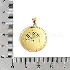 Brass Micro Pave Cubic Zirconia Pendants&nbsp;KK-E111-04G