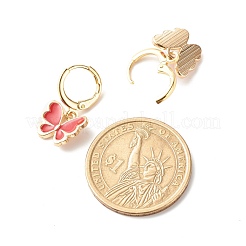 Butterfly Enamel Dangle Huggie Hoop Earrings&nbsp;EJEW-JE04725