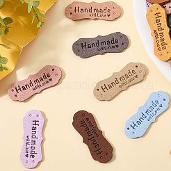 60Pcs 10 Colors Imitation Leather Label Tags&nbsp;DIY-CL0002-12