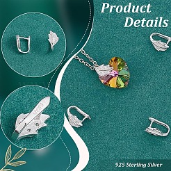 4Pcs 925 Sterling Silver Micro Pave Cubic Zirconia Pendant Bails&nbsp;FIND-PH0022-34