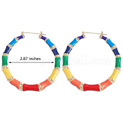 Enamel Bamboo Big Hoop Earrings&nbsp;JE976A