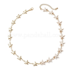 304 Stainless Steel & Synthetic Turquoise Link  Necklaces for Women&nbsp;NJEW-JN06014