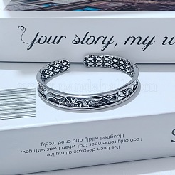 Vintage Zinc Alloy Textured Open Cuff Bangles&nbsp;WG06AAA-01