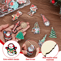 25Pcs 25 Styles Printed Wood Pendants&nbsp;WOOD-GA0001-95