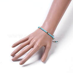 Synthetic Turquoise Braided Beaded Bracelets&nbsp;BJEW-JB04215-05