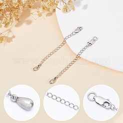 2Pcs 925 Sterling Silver Chain Extenders&nbsp;STER-BBC0005-77