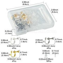 12Pcs 3 Colors Brass Screw On Clip-on Earring Findings&nbsp;KK-FS0001-29