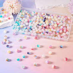 198Pcs 9 Colors Frosted Baking Paint Crackle Glass Beads with Glitter Powder&nbsp;DGLA-TA0001-23