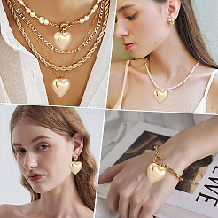 5Pcs Heart Brass Pendants&nbsp;KK-BBC0025-58B