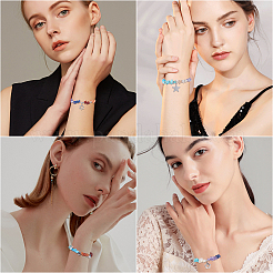 DIY Gemstone Bead Stretch Bracelets Making Kits&nbsp;DIY-SC0012-17