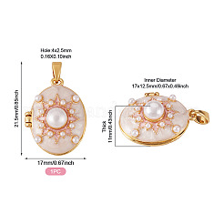 1Pc Brass Enamel Locket Pendants&nbsp;KK-TADJ0001-05B