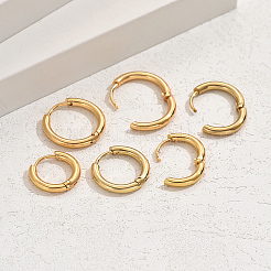 3 Pairs Minimalist 201 Stainless Steel Hoop Earring Sets&nbsp;XY1482