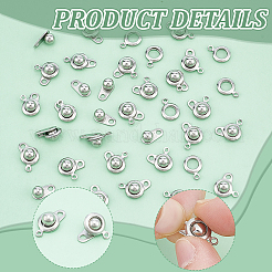 30Sets 201 Stainless Steel Snap Clasps&nbsp;STAS-UN0062-05