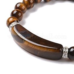 Natural Tiger Eye Beads Charm Bracelets&nbsp;BJEW-K164-B06