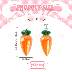 12Pcs Carrot AB Color Resin Pendants&nbsp;RESI-PH0002-47
