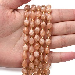 Natural Peach Moonstone Beads Strands&nbsp;G-F809-A44-01