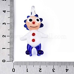 Handmade Lampwork Clown Figurine Pendants&nbsp;LAMP-T025-09E