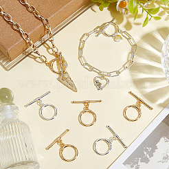 10Pcs 2 Colors Brass Toggle Clasps&nbsp;KK-BBC0021-22B