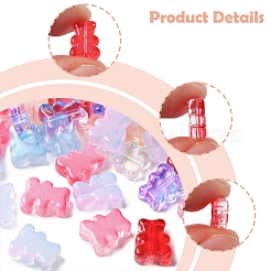 60Pcs Transparent Spray Paint Glass Beads&nbsp;GLAA-FS0002-09