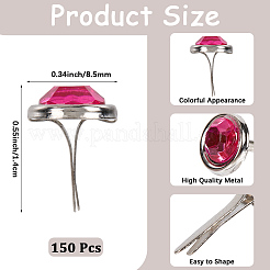 150Pcs Platinum Tone Iron Pave Rhinestone Brads&nbsp;DIY-CP0012-34