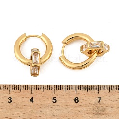 304 Stainless Steel Clear Cubic Zirconia Hoop Earrings&nbsp;EJEW-P343-01G