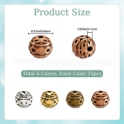 100Pcs 4 Colors Zinc Alloy Beads&nbsp;FIND-PA0001-16