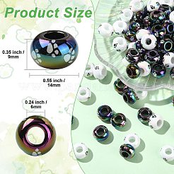 Opaque Acrylic European Beads&nbsp;SACR-CJC0001-37