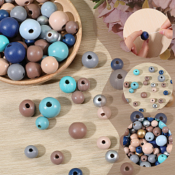 Baking Paint Wood Beads&nbsp;WOOD-SP0001-77A