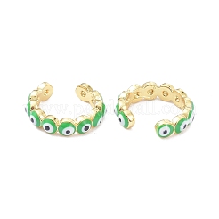 Brass Enamel Cuff Earrings&nbsp;KK-P205-19G
