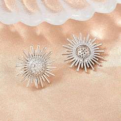 Brass Micro Pave Cubic Zirconia Stud Earrings for Women&nbsp;KK-CBA17E5-04P