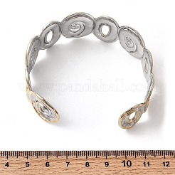 Hammered 304 Stainless Steel Cuff Bangles for Women&nbsp;BJEW-P371-01A