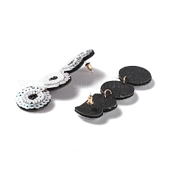 Word Boo Glass Seed Braided Dangle Stud Earrings&nbsp;EJEW-B011-02A